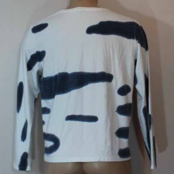 Patrick Assaraf Long Sleeve Blue  Tie Dye Tee crew neck  men size Large - Picture 3 of 7